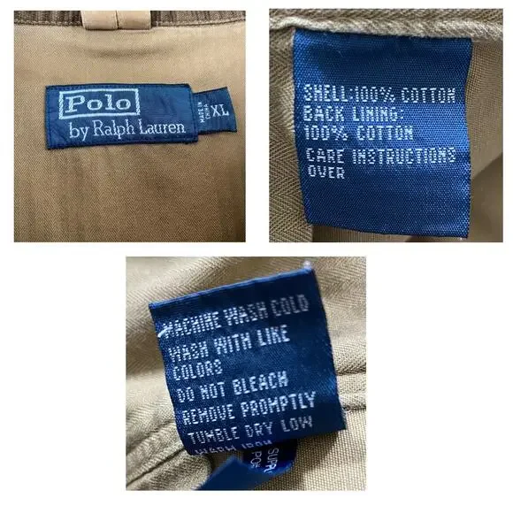 Vintage Polo Ralph Lauren Men Barn Chore Field Hunting Coat Jacket XL Tan Canvas - Picture 9 of 11